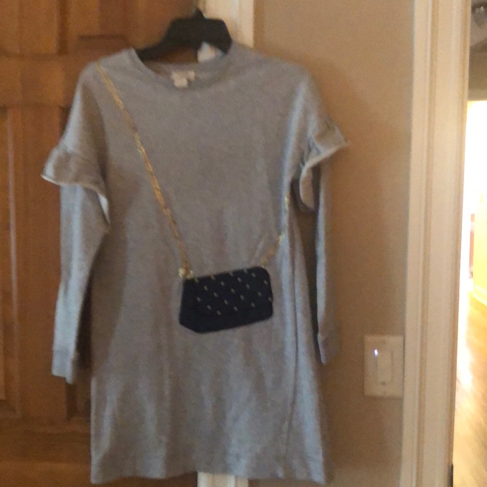Big girls size 14 sweat dress with appliqué detail long sleeve 100  per cotton